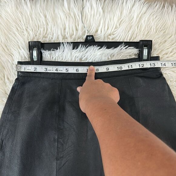 OTELLO PELLE 100% LEATHER SKIRT HIGH WAISTED SIZE 7/8 - Picture 4 of 10